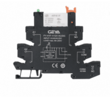 Socket de relais plc ultra-mince FY-41F: conception mince de 6,22 mm pour les applications AC 250V / DC 30V / 6A avec une qualité de haute qualité