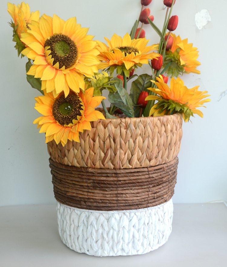 Round water hyacinth and maize rope storage basket-5 Round water hyacinth and maize rope storage basket-5