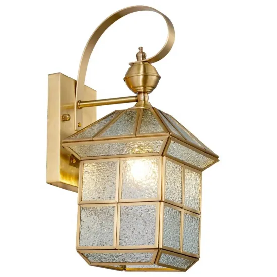 Modern Outdoor Waterproof Brass and Copper Bedside Wall Lamp