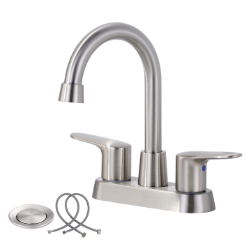 2 Handle RV Bathroom Faucet - Stainless Steel 4 Inch Centerset Basin Mixer