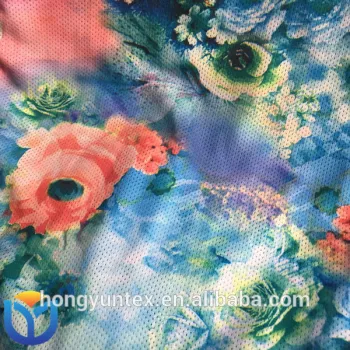 100% polyester DTY warp knitted printed mesh fabric