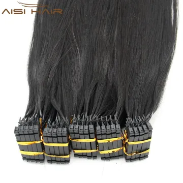 Aisi Hair 2018 New Arrival Unprocessed Double Drawn Cuticle Aligned  Brazilian Hair 6D Pre Bonded Human Hair Extensions