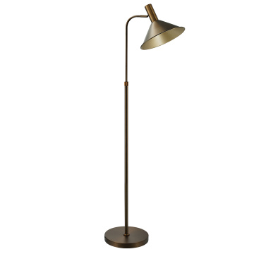 Candeeiro de pé de metal ajustável em altura com bronze antigo para sala de estar