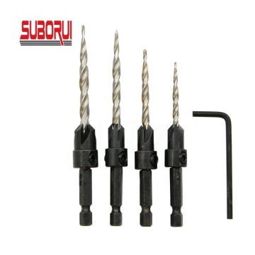 HSS Hex Shank Adjustable Countersink with Tapered Drill Bit