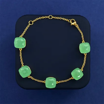 New Style Small Fresh Square Crystal Gem Bracelet