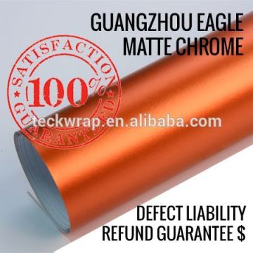 Blue Matte Mirror Chrome 1.52*20M Gold Polymeric Matte Car Wrap Vinyl Film/Chrome Vinyl Wrap
