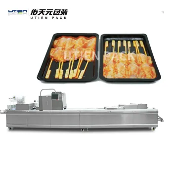 Automatic Chinese Thermoforming Vacuum Skin Packaging Machine for Chicken Wings Skewers