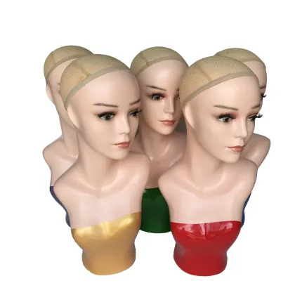 Realistic Mannequin Head Bust Plastic Female Mannequin Head With Shoulders for Display wig and scarf