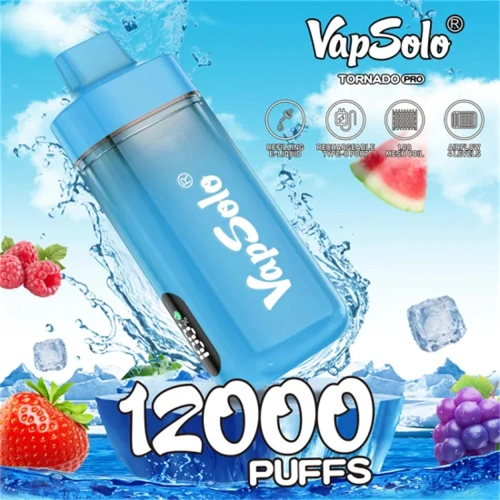 Vapsolo Tornado Pro 12000 Puffs Gyfanwerthol Vape Abosable Gwneuthurwr China