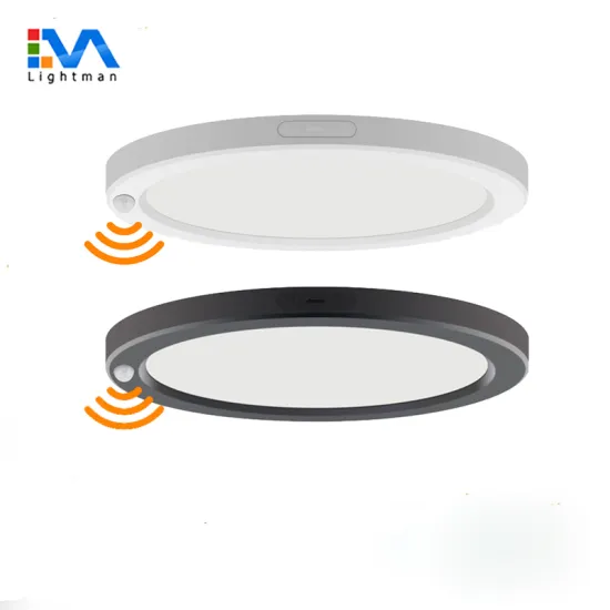 5inch to 12inch PIR Sensor Round LED Slim Panel Lights in White and Black
