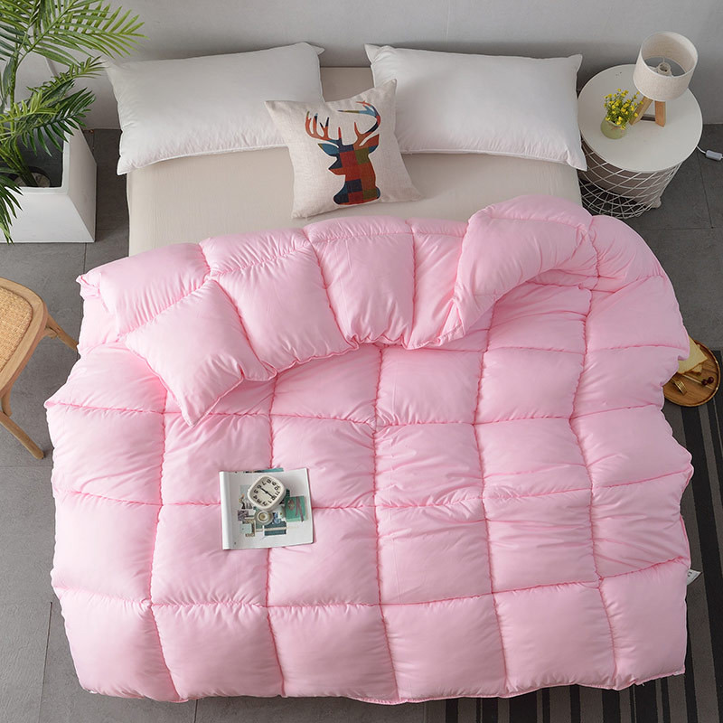 White Comforter soft thick quilt duvet for single double bed Autumn Spring Winter comforter blanket polyester filler King Queen