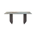 Stół marmurowy Mesa Carbon Steel Black Leg Table