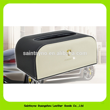 PU wholesale storage holder cover facial leather tissue box 15002