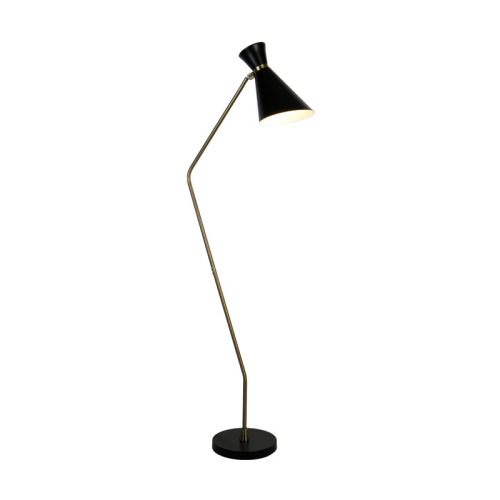 LEDER zwarte standaard vloerlamp