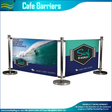 Custom Brand Cafe Barriers, Cafe Screens, Canvas Cafe Banner