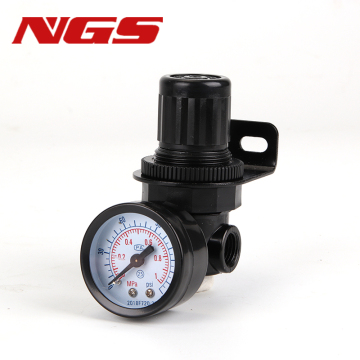 NAR-200-RNKG 1/4\" Pneumatic Air Regulator with Gauge and Bracket