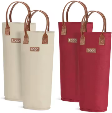 Custom Logo Insulated Wine Carrier Tote Bag - Party Travel Cooler for Wine Bottles