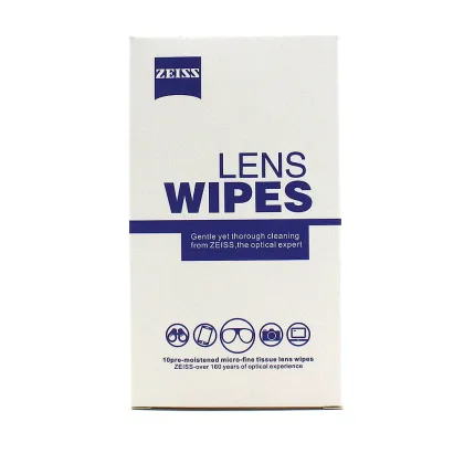 Zeiss Pre-moistened Lens Cleaning Wipes for Eyeglass Lenses Sunglasses Camera Lenses Clothes Cleaning Wipes Pack of 10ct