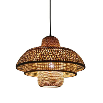 Handmade Wicker Hanging Lamps - Rattan Pendant Light for Restaurant Decor