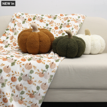 Luxury Rabbit Faux Fur Pumpkin Halloween Pillow