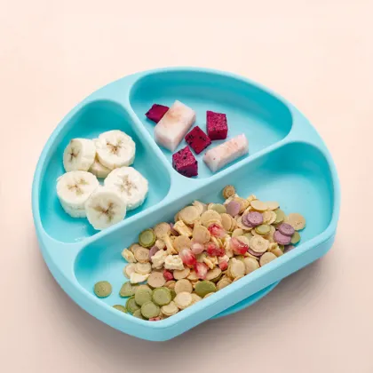Silicone Suction Plate - Anti-Fall Baby Bowl for Children Tableware