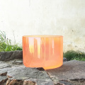 Q're Light Transparent Orange Singing Bowl 432 Hz Crystal Singing Bowls for Healing 8 "