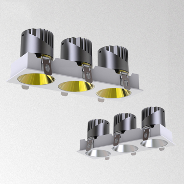 ทันสมัย ​​10W LED Downlight Adventable พร้อมหัวคอบ 3 ตาราง, อลูมิเนียม, คะแนน IP44 สำหรับโฮมออฟฟิศ