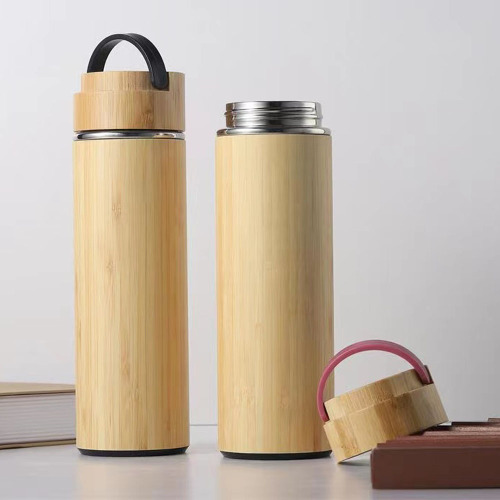 450ML Bamboo Water Bottle with Steel Handle