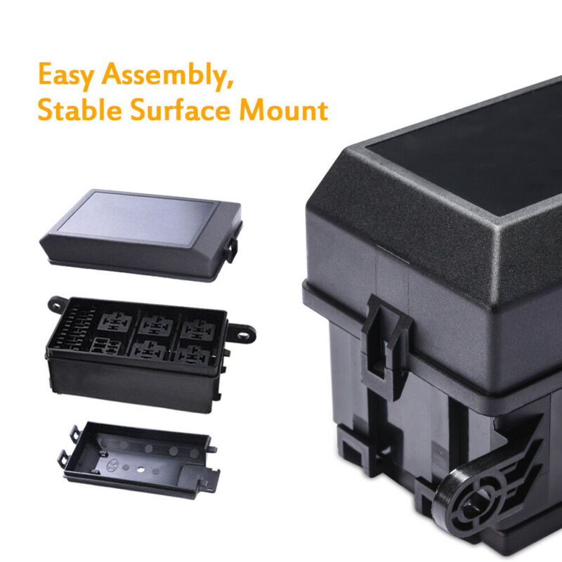 Car Fuse Box Set Auto Relay Block Holder Replacement Black Flame Retardant ABS Plastic Sniversal Car Interior Accessories