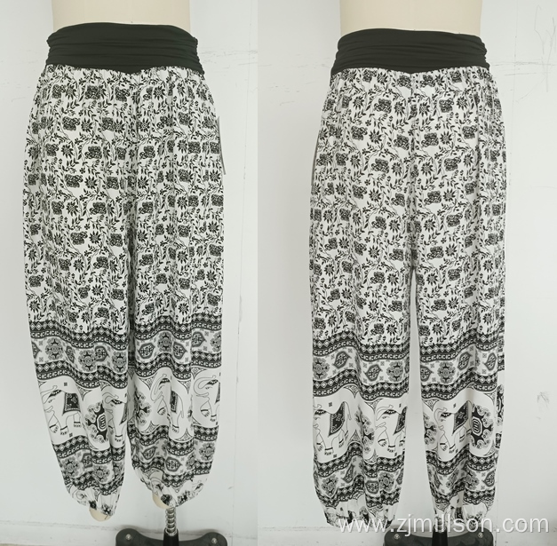 Women's Summer Ethnic Style Loose Yoga Lantern Pants