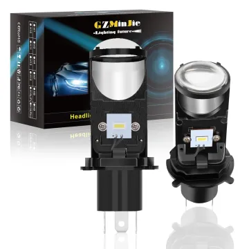 Aluminum H4 LED Hi Low Beam Headlight Bulbs with Canbus Projector Lens