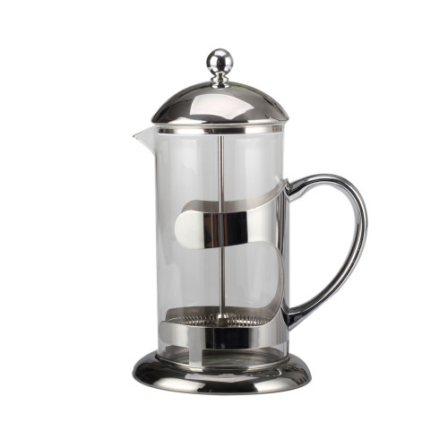 Silver Heat-resstant Glass French Press Coffee Kettle