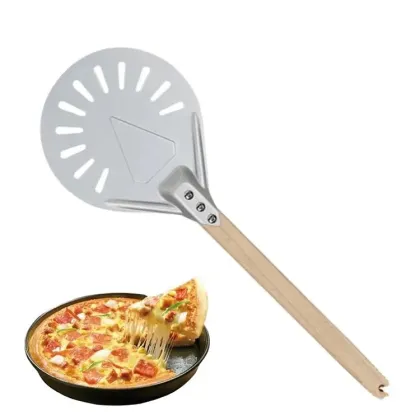Baking Homemade Gourmet Pizza Paddle Stainless Steel Pizza Peel & Cutter Cake Spatula Pizza Paddle