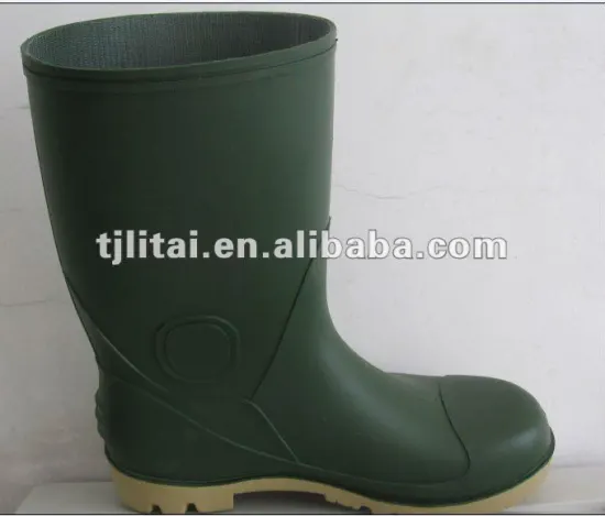 2015 wholesale PVC waterproof rain boots, Green PVC rain boots