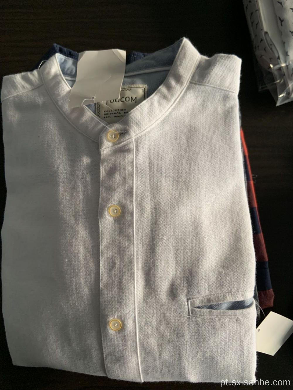 Camisa masculina 100% algodão sólida