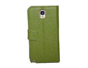 Green Genuine Leather Samsung Galaxy N9002 Phone Case , Sli