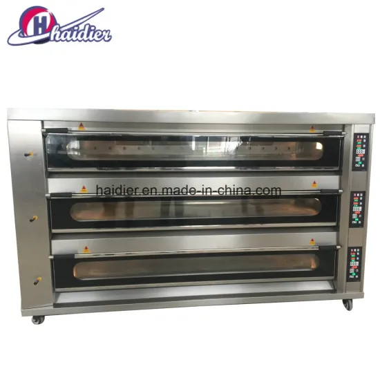 Hot Sale Commercial Bakery Equipment Gas 3 Deck Baking Pizza Oven