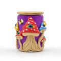 Fantasy Mushroom House Glass Storage Jar