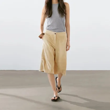 Women's long suede shorts