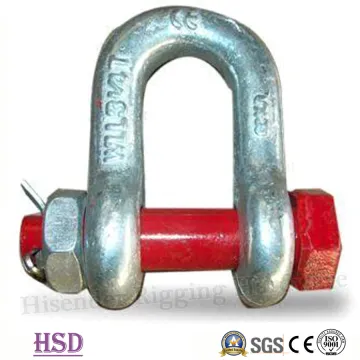 Us Type Drop Forged G2150 D Shackle with Safety Nut