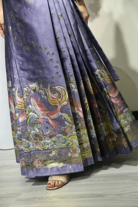 pastel purple pleated skirt