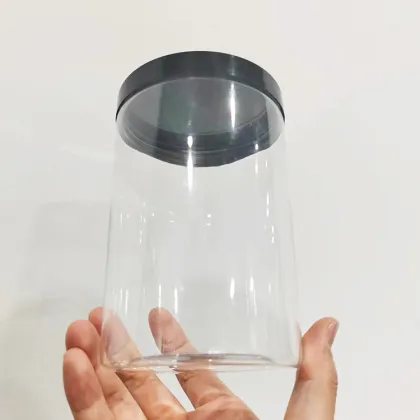 Wholesale Clear Wide Mouth Plastic PET Round Jars with Cap - 1L