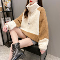 suéter de vellón de cordero de moda femenino