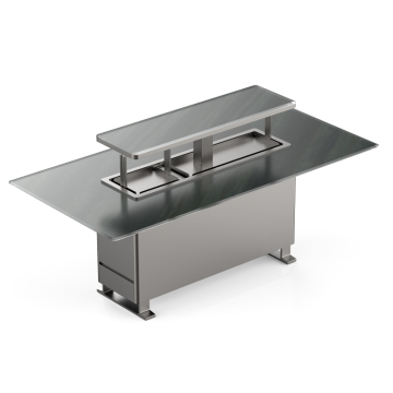 Noordse multifunctionele lift-salontafel met koelkast-vriezer