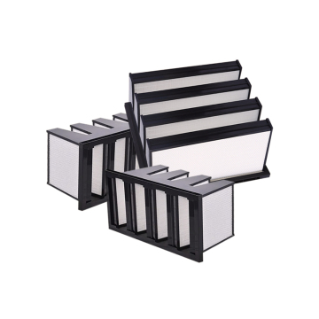 V-Bank Air Filter 24x24x12, 12x24x12, 12x12x12 Inches Flanged Type ABS Plastic Frame