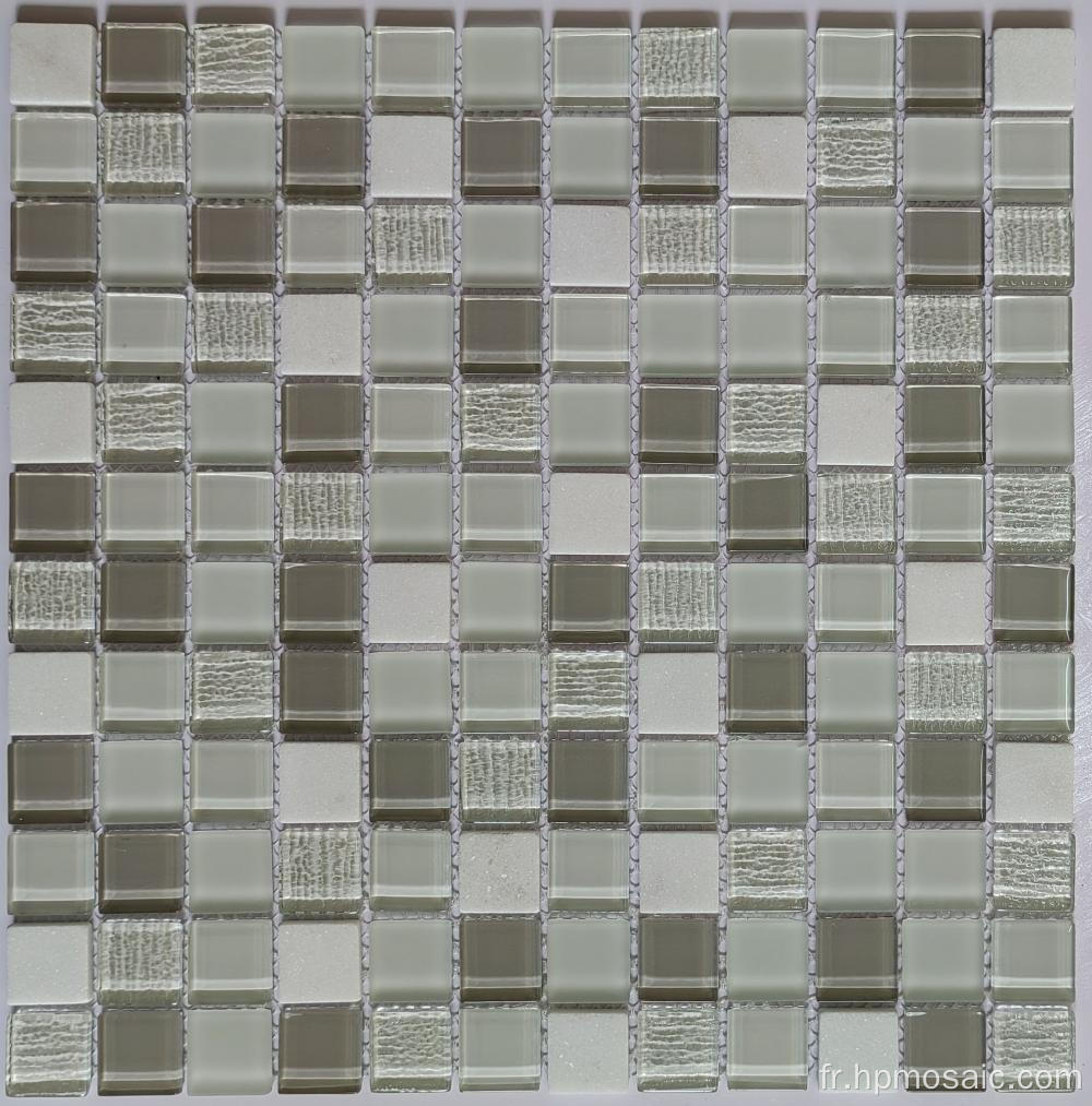 Carreaux de mosaïque de verre gris froid pour mur