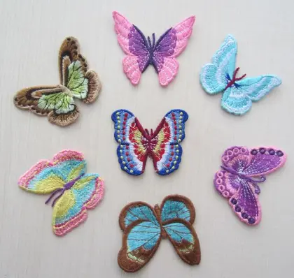 Lovely butterfly cheap custom embroidery patch