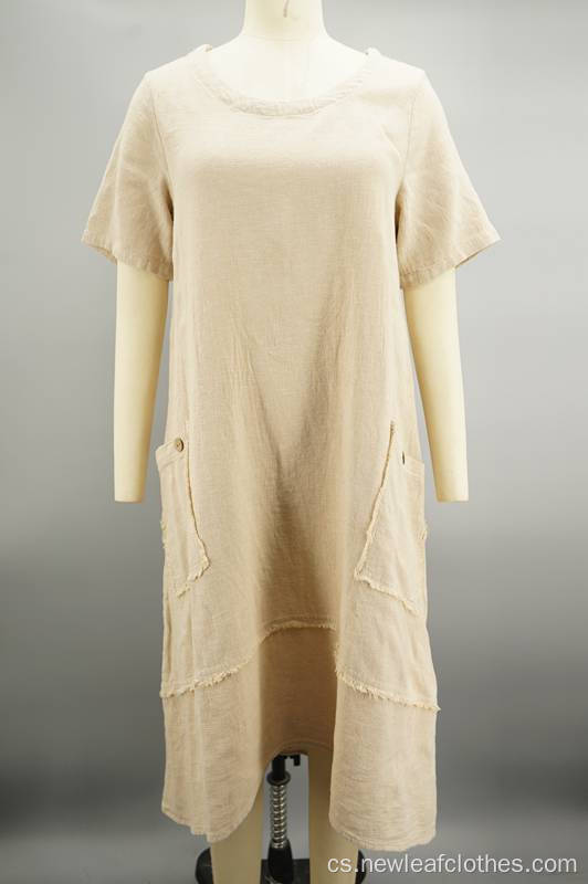 Dámské šaty s krátkým rukávem na jaře Etnické tištěné šaty