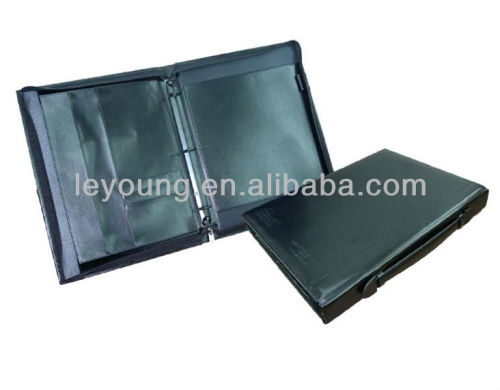 Leather Look zipped organizer folder with ring binder