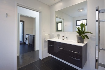 Customized porcelain laundry cabinet countertop